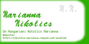 marianna nikolics business card